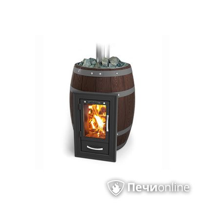 Дровяная печь-каменка TMF Вариата Inox Люмина КТК Баррель палисандр в Чайковском