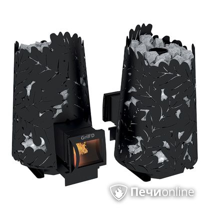 Дровяная печь-каменка GrillD Dubravo 180 long black в Чайковском