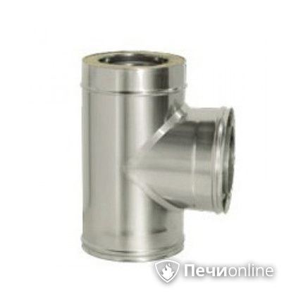 Дымоход Дымок Тройник 90° с изоляцией 0,8 мм. ТRFR90  120/200 в Чайковском