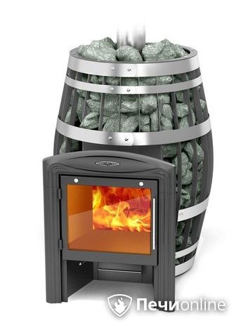 Дровяная банная печь TMF Саяны XXL 2015 Inox Витра с закрытой каменкой и теплообменником в Чайковском