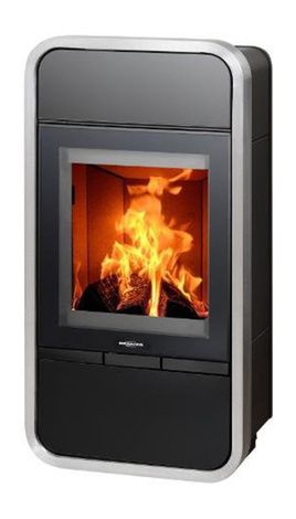 Печь-камин ABX Smart (Trim), черная, нержавеющая сталь в Чайковском