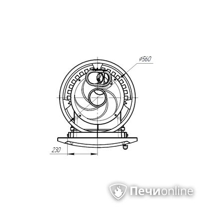 Дровяная печь-каменка Прометалл Атмосфера L короткий топливный канал сетка в Чайковском
