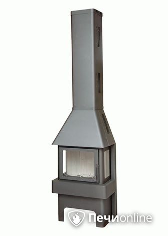 Печь-камин Бавария (Экокамин) 3 Стекла 12 кВт серая/черная в Чайковском