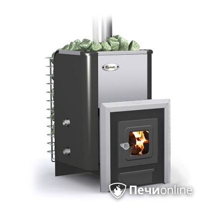 Дровяная банная печь Ермак -Элит 16-С стекло нержавеющая сталь в Чайковском