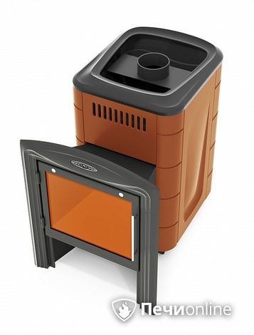 Дровяная банная печь TMF Компакт 2017 Inox Витра терракота в Чайковском