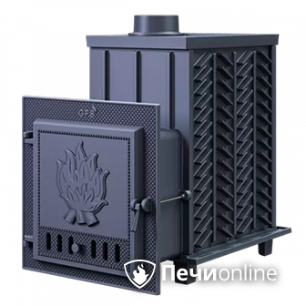 Дровяная банная печь Гефест ЗК-30 чугунная дверца закрытая каменка в Чайковском