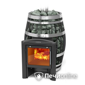 Дровяная банная печь TMF Саяны XXL 2015 Carbon Витра с закрытой каменкой и теплообменником в Чайковском