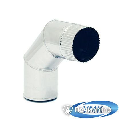 Дымоход УМК Отвод 90° D120 0.5мм нержавейка в Чайковском