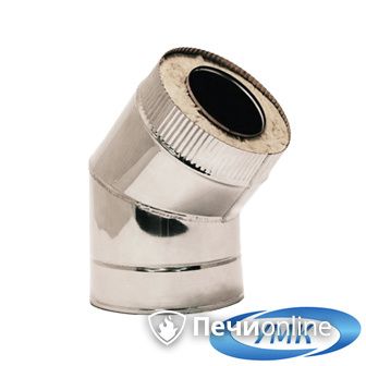 Дымоход УМК Сэндвич-отвод 135°  D130х200 Н+Оц 0.5мм 0.5мм по воде в Чайковском