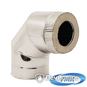 Дымоход УМК Сэндвич-отвод 90° D150х210 Н+Оц 1.0мм 0.5мм по воде в Чайковском