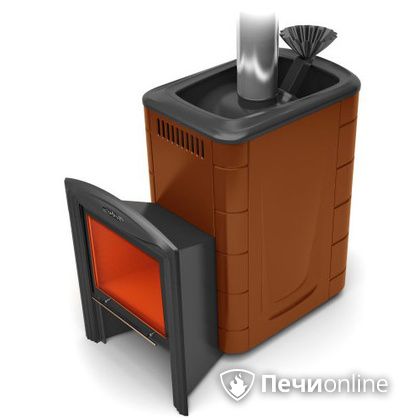 Дровяная банная печь TMF Гейзер 2014 Inox Витра  Терракота в Чайковском