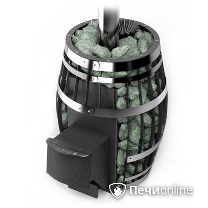 Дровяная банная печь TMF Саяны XXL 2015 Inox с закрытой каменкой и теплообменником дверь антрацит в Чайковском