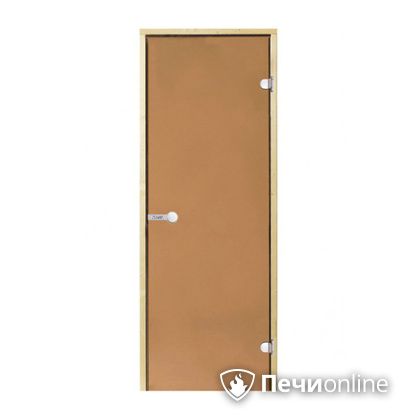 Дверь для бани Harvia Стеклянная дверь для сауны 7/19 коробка сосна бронза  D71901М в Чайковском