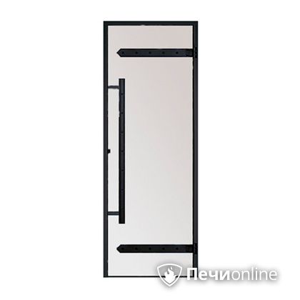 Дверь для бани Harvia Стеклянная дверь для сауны LEGEND 7/19 черная коробка сосна сатин D71905МL в Чайковском