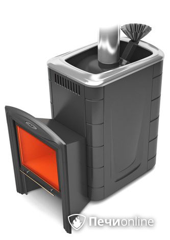 Дровяная банная печь TMF Гейзер Супер Inox Витра ЗК антрацит в Чайковском